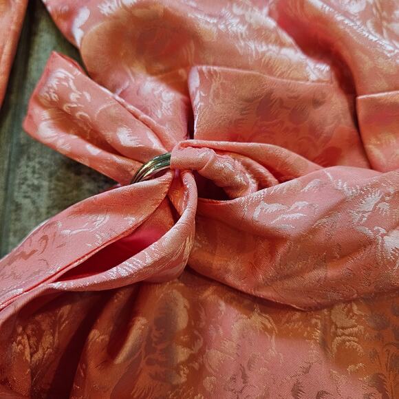 Vita Grace Pink Puff Sleeve Belted Mini Dress Women’s M Asymmetrical Hem Chic - Picture 5 of 14